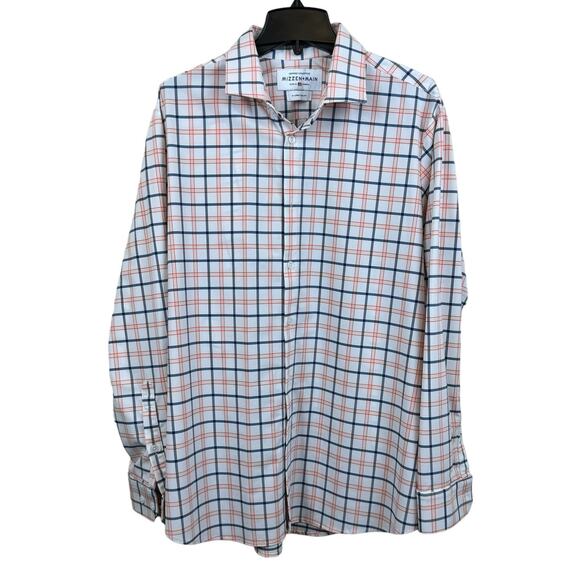 MIZZEN+MAIN Men's Shirt XL Multi-Color Trim Fit Long Sleeve Check Button Up - Picture 1 of 8